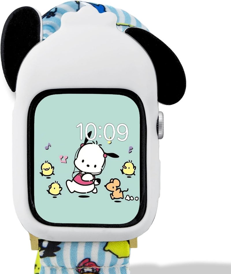 Sonix x Sanrio Apple Watch Cover | Bumper Case for Apple Watch | Protective Silicone Cover | Fits 38mm/40mm/41mm | Pochacco - White - Image 1